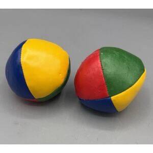 Set of 2 Hacky Sacks Multicolor Footbag Juggling Balls Unbranded